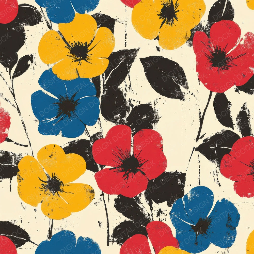 Warhol Gritty Flowers Digital Paper Pack (DDD004347)