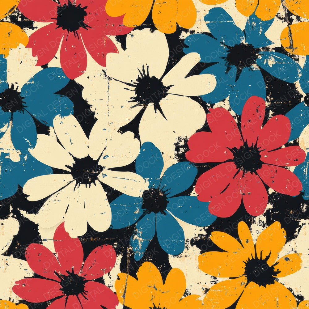 Warhol Gritty Flowers Digital Paper Pack (DDD004347)