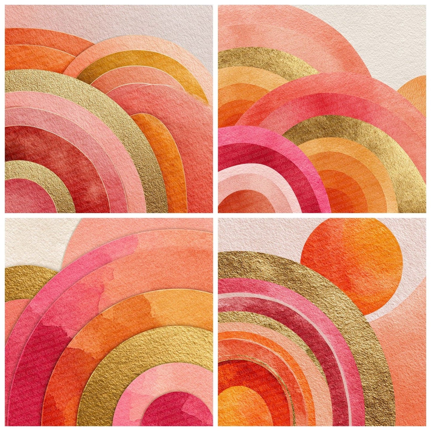Warm Tone Watercolour Rainbow Digital Paper Pack (DDD004355)
