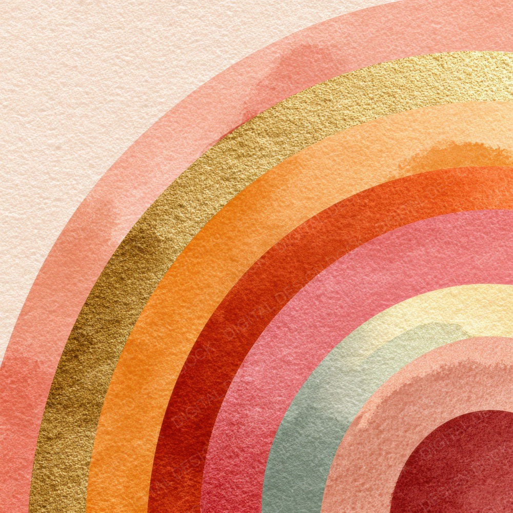 Warm Tone Watercolour Rainbow Digital Paper Pack (DDD004355)