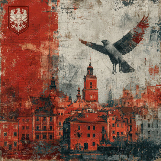 Warsaw Collage Resistance Eagle Map Digital Paper Pack (DDD004360)