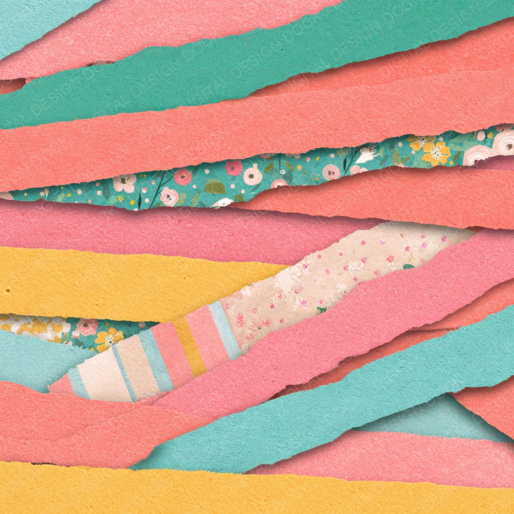 Washi Tape Collage Digital Paper Pack (DDD008327)