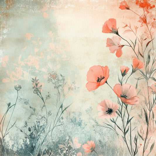 Watercolor Floral Mist Digital Paper Pack (DDD004370)