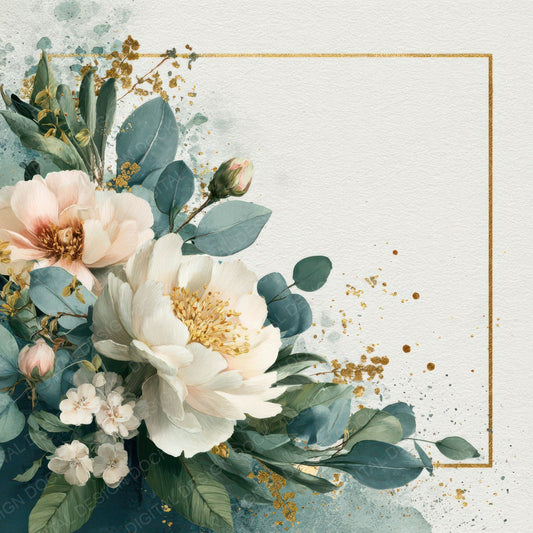 Watercolour Wedding Border Digital Paper Pack (DDD007959)