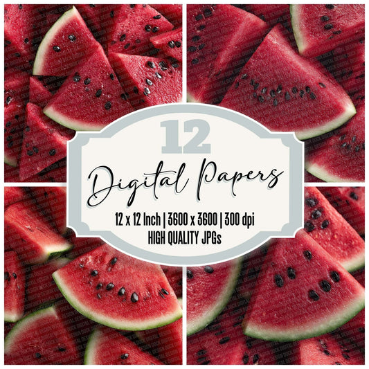 Watermelon Slice Overhead Fill Digital Paper Pack (DDD004376)
