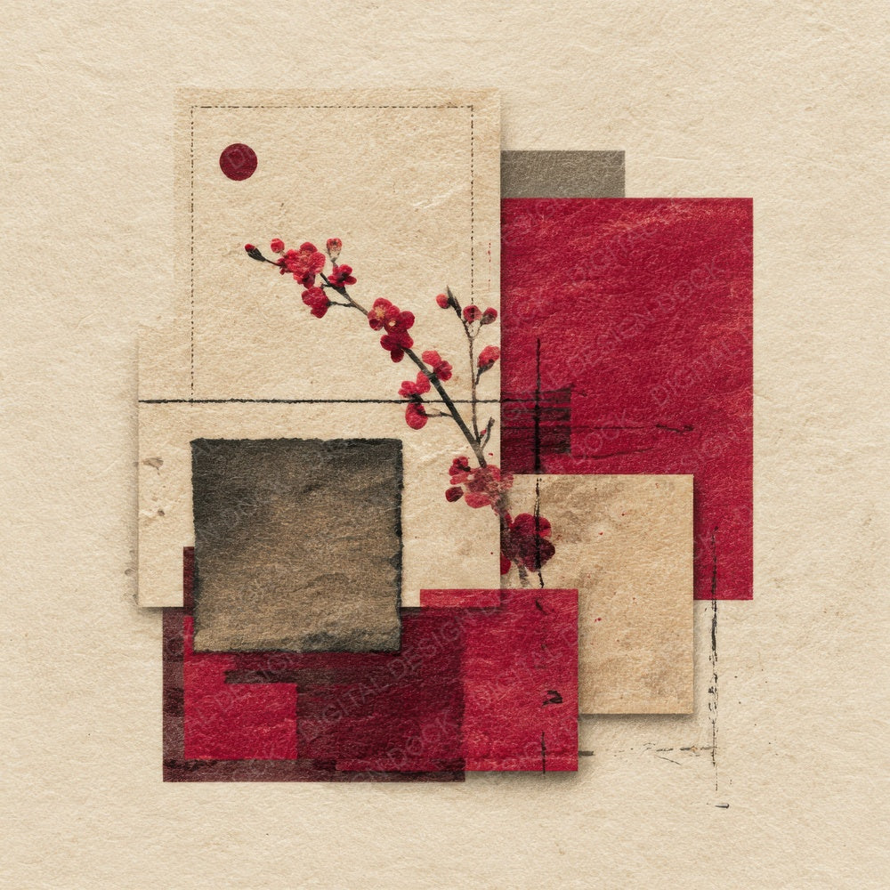Watoji Stitch Washi Book Ink Digital Paper Pack (DDD004377)