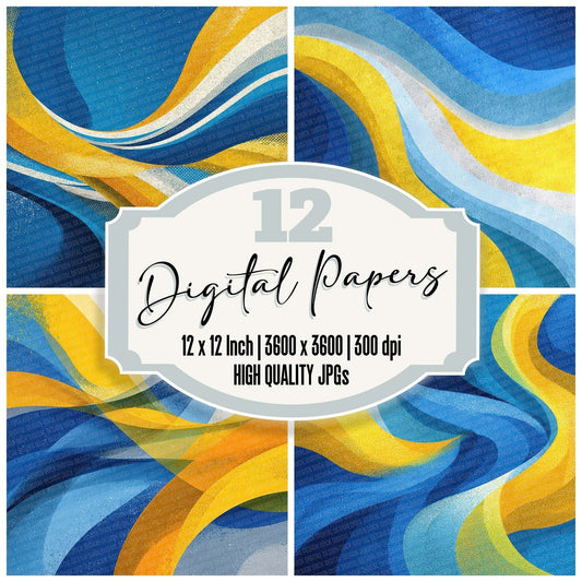 Wave Pop Texture Digital Paper Pack (DDD004379)