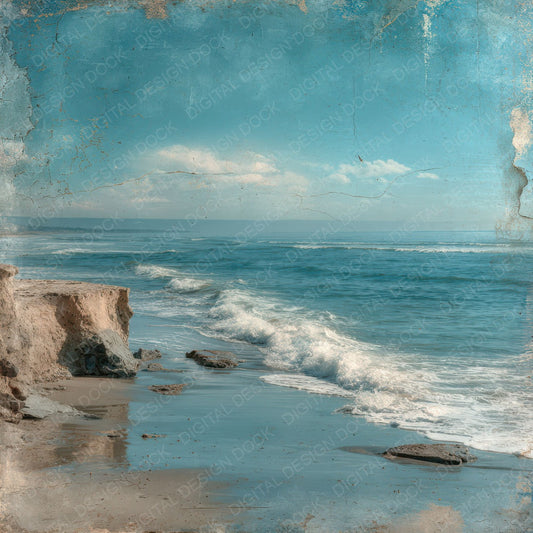 Weathered Coastal Scene Digital Paper Pack (DDD007947)