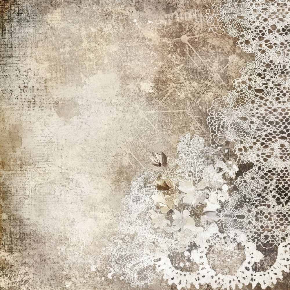 Weathered Lace Florals Background Digital Paper Pack (DDD004386)