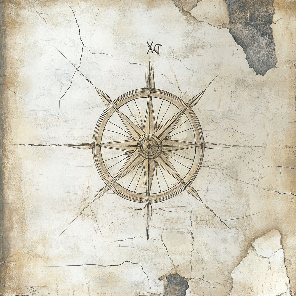 Weathered Mariners Compass Background Digital Paper Pack (DDD004387)