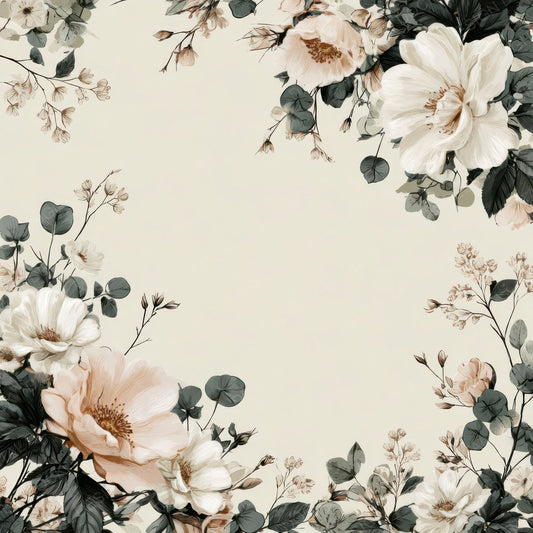 Wedding Floral Border Digital Paper Pack (DDD004392)