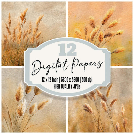 Wheat Honey Fade Digital Paper Pack (DDD004397)