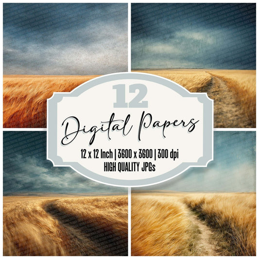 Wheat Run Blur Digital Paper Pack (DDD004398)
