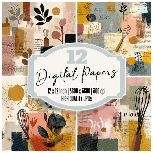 Whisk Textile Retro Digital Paper Pack (DDD004402)
