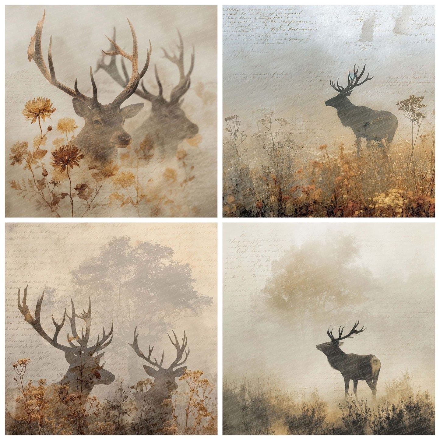 Whispering Antlers Fade Digital Paper Pack (DDD004403)