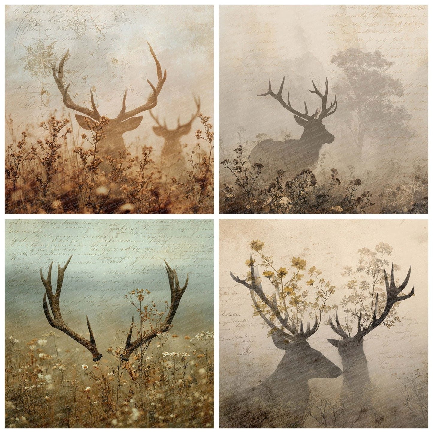Whispering Antlers Fade Digital Paper Pack (DDD004403)