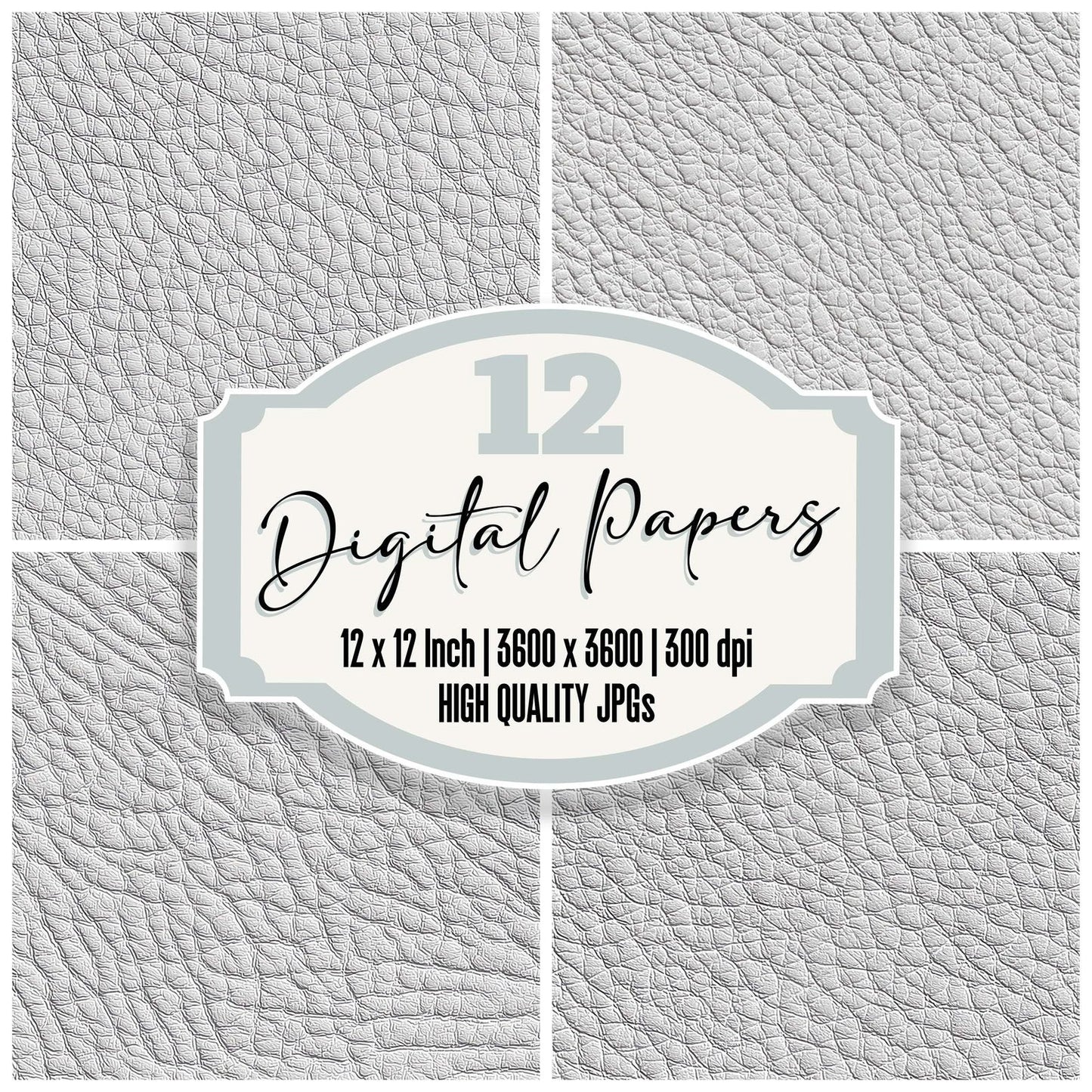 White Pebbled Leather Digital Paper Pack (DDD004405)