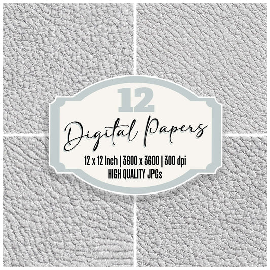 White Pebbled Leather Digital Paper Pack (DDD004405)