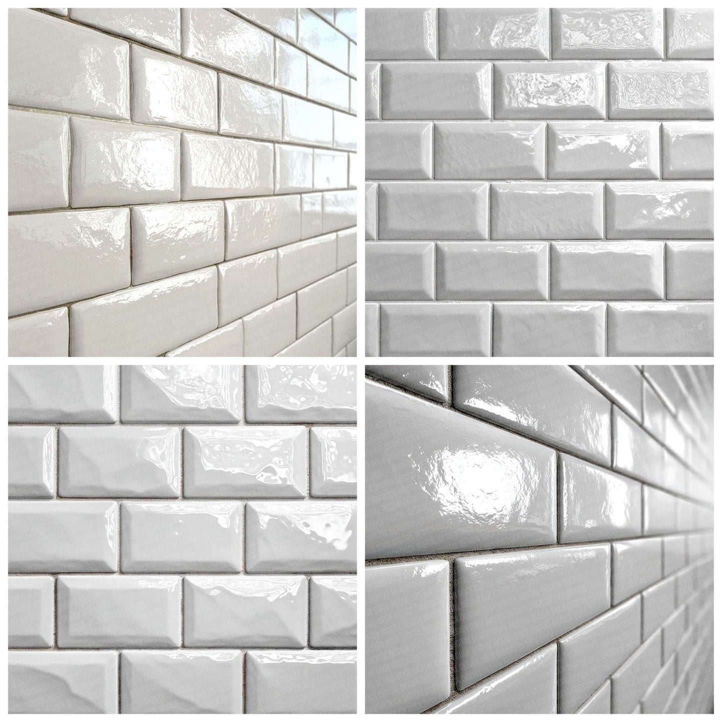 White Subway Tile Wall Digital Paper Pack (DDD004410)