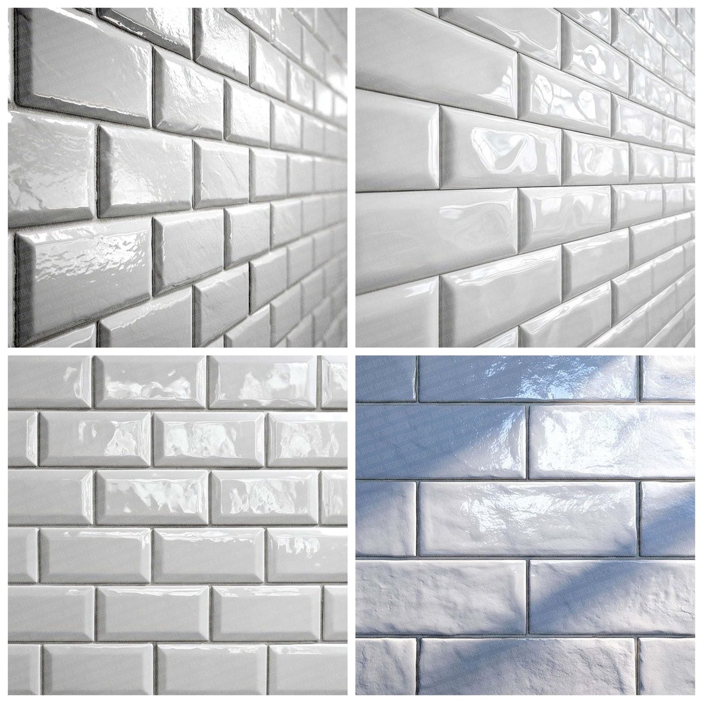 White Subway Tile Wall Digital Paper Pack (DDD004410)
