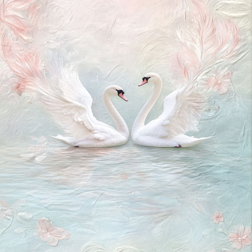 White Swans Feathers Digital Paper Pack (DDD004411)