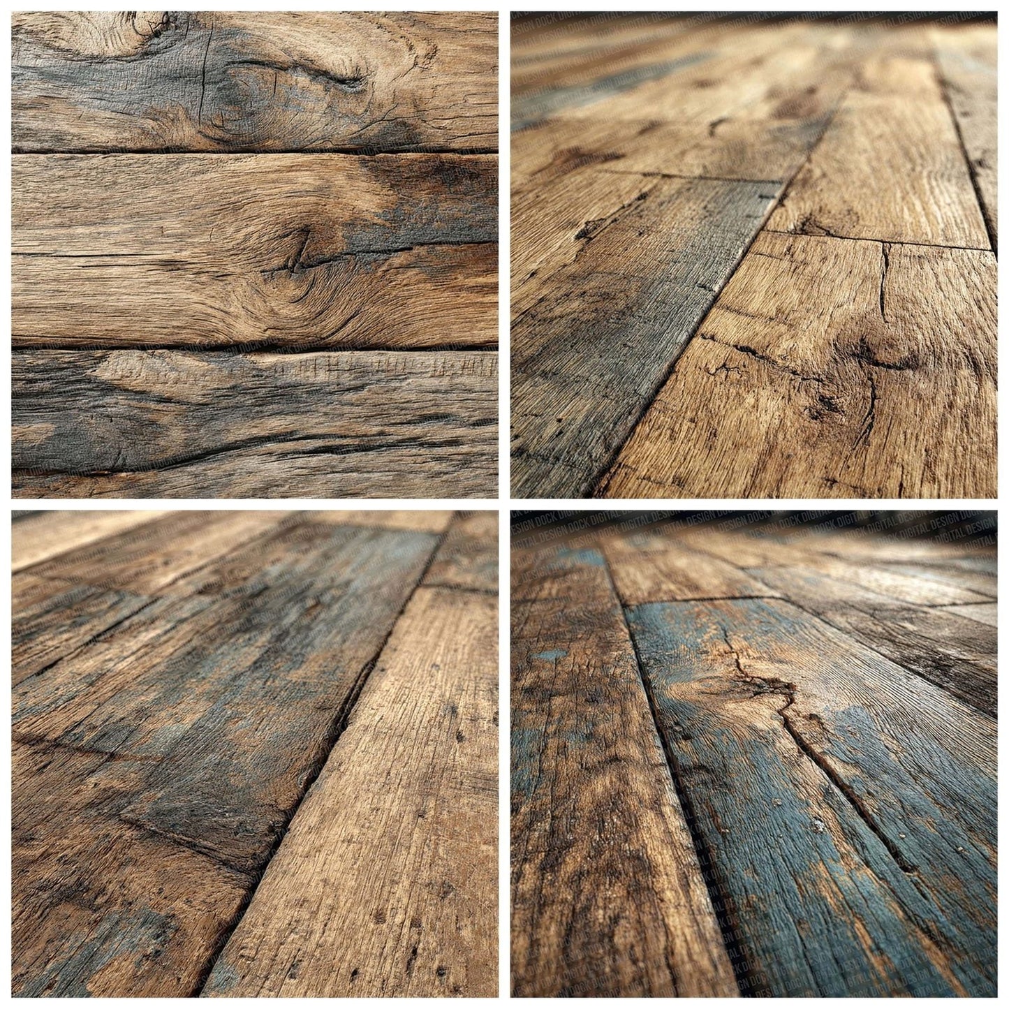 Wide Plank Oak Wood Floor Pattern Digital Paper Pack (DDD004414)