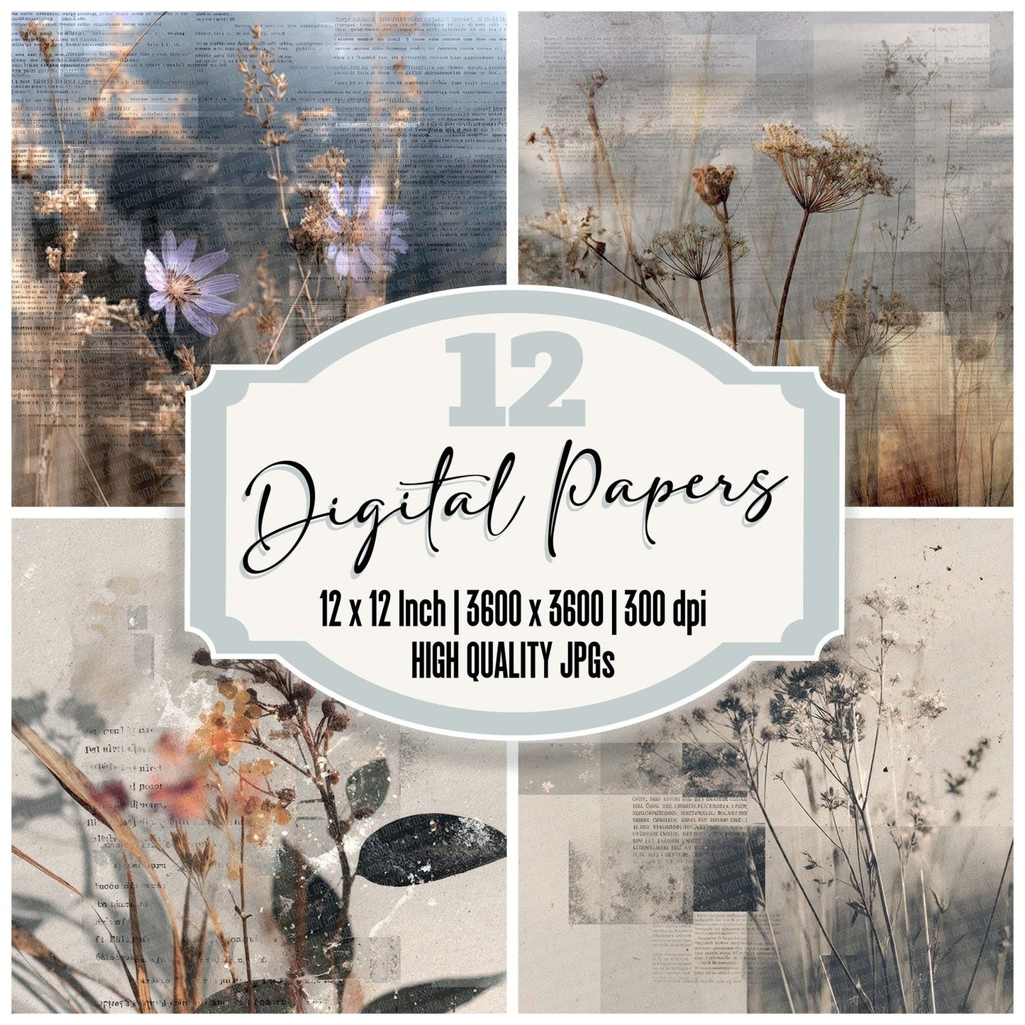 Wild Blur Stem Digital Paper Pack (DDD004415)