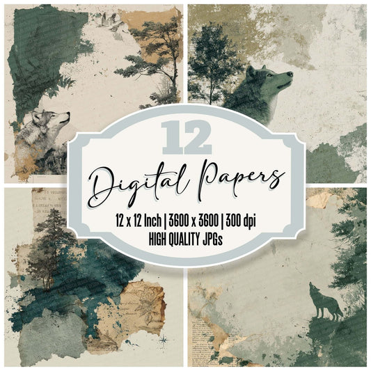 Wild Poster Collage Digital Paper Pack (DDD004417)