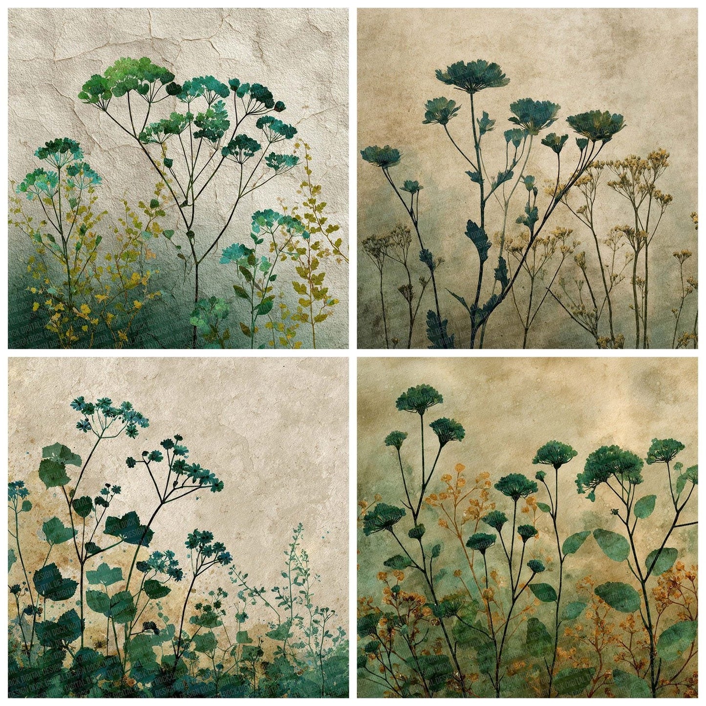 Wildflower Parchment Digital Paper Pack (DDD004421)