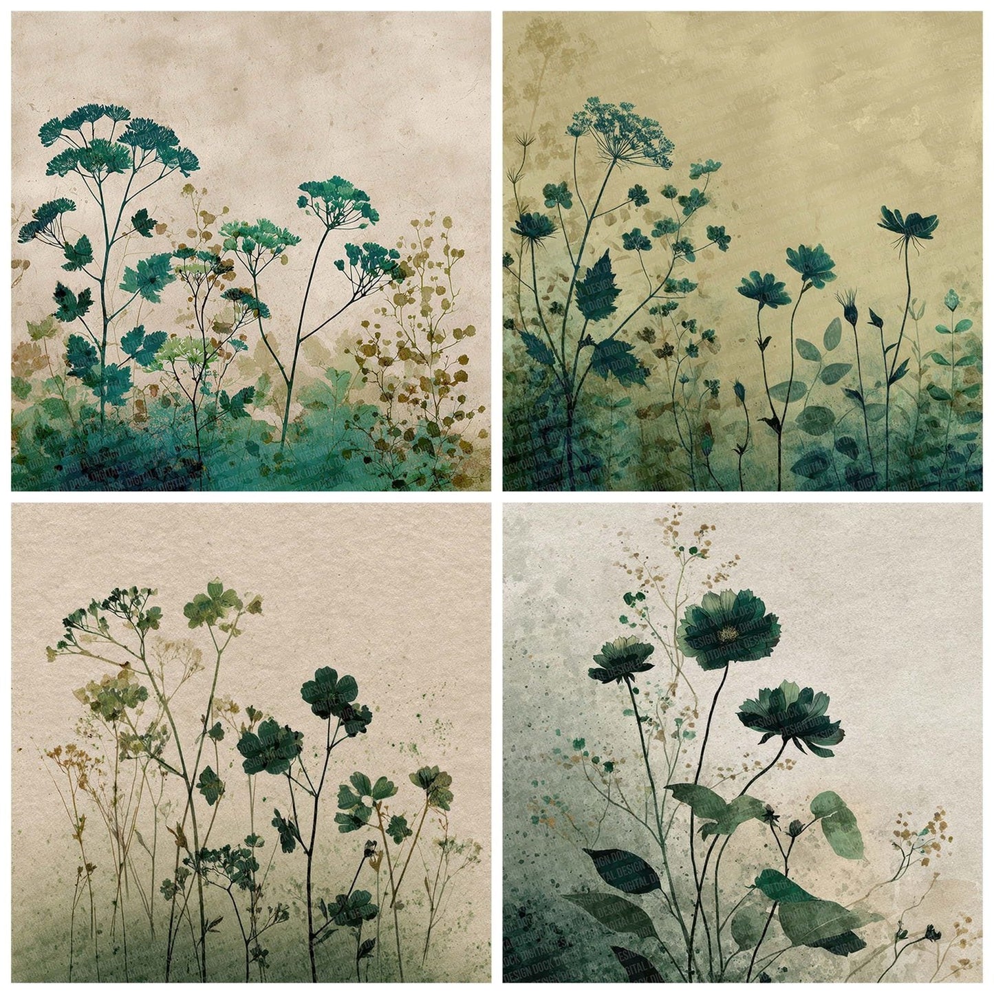 Wildflower Parchment Digital Paper Pack (DDD004421)