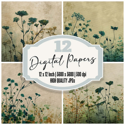 Wildflower Parchment Digital Paper Pack (DDD004421)