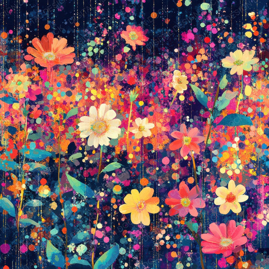 Wildflower Rainbow Glitch Digital Paper Pack (DDD004422)