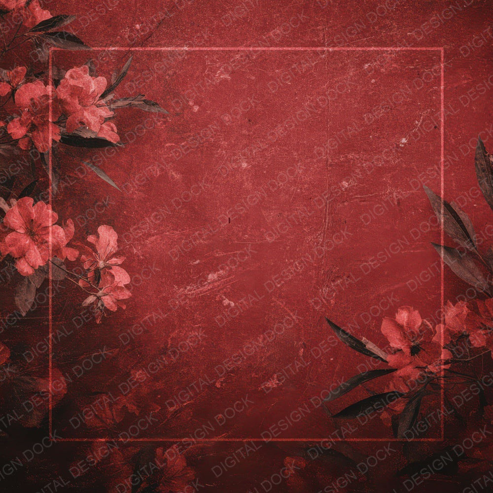 Wilted Red Floral Digital Paper Pack (DDD004428)