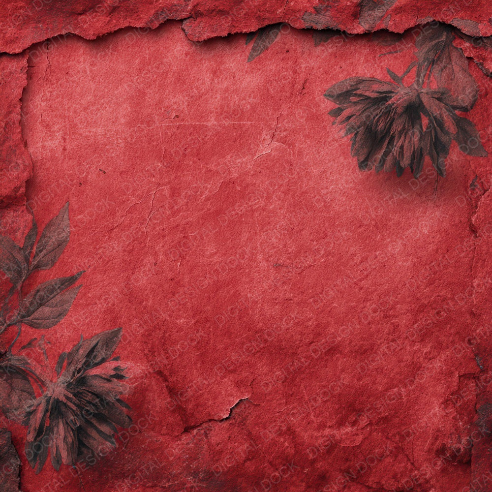 Wilted Red Floral Digital Paper Pack (DDD004428)
