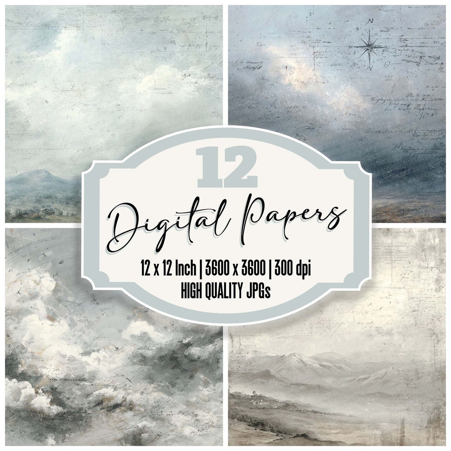 Wind Direction Notes Wash Digital Paper Pack (DDD004433)