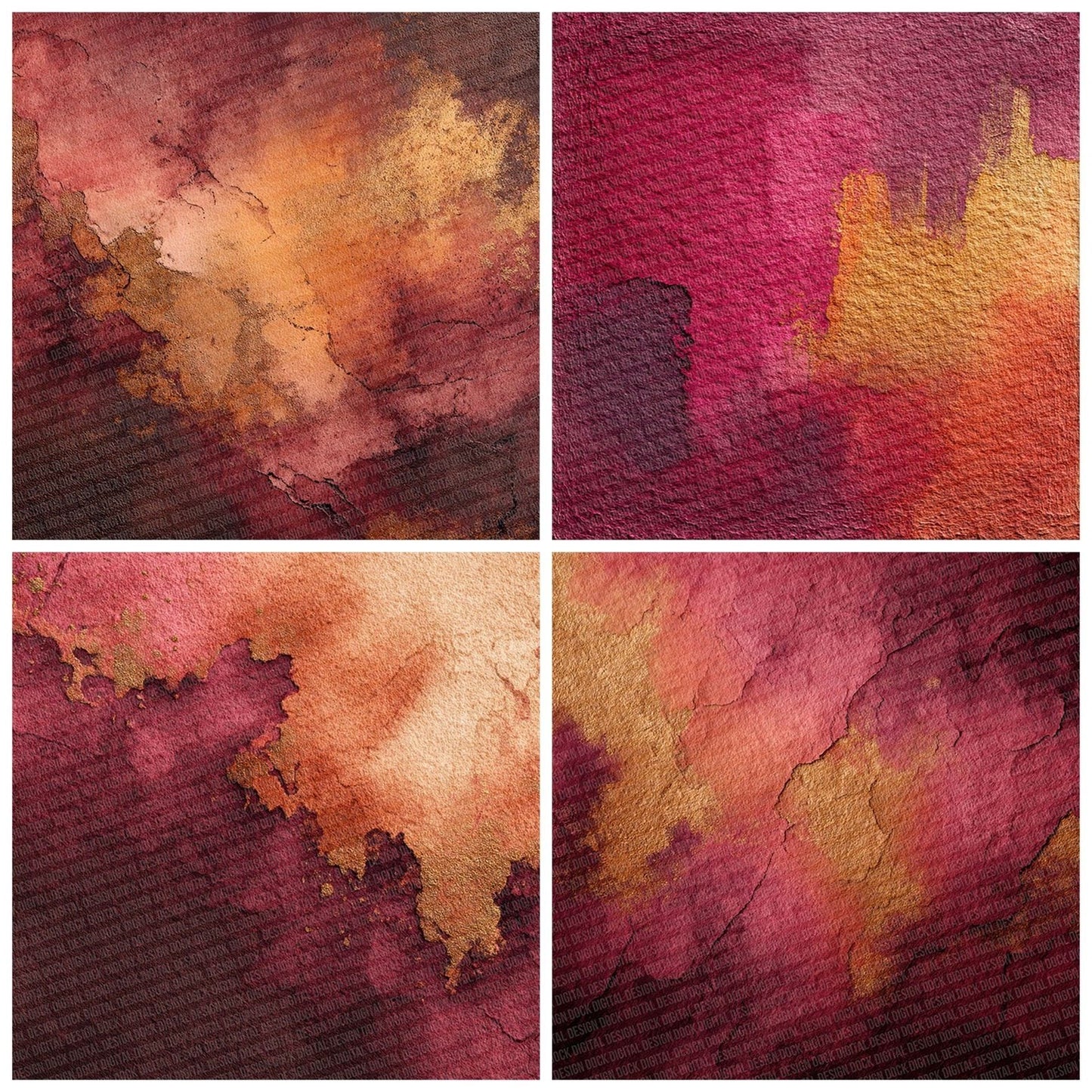 Wine Copper Smudge Digital Paper Pack (DDD004435)
