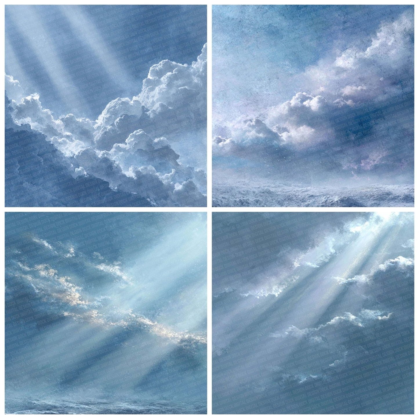 Winter Sky Winter Background Digital Paper Pack (DDD004442)