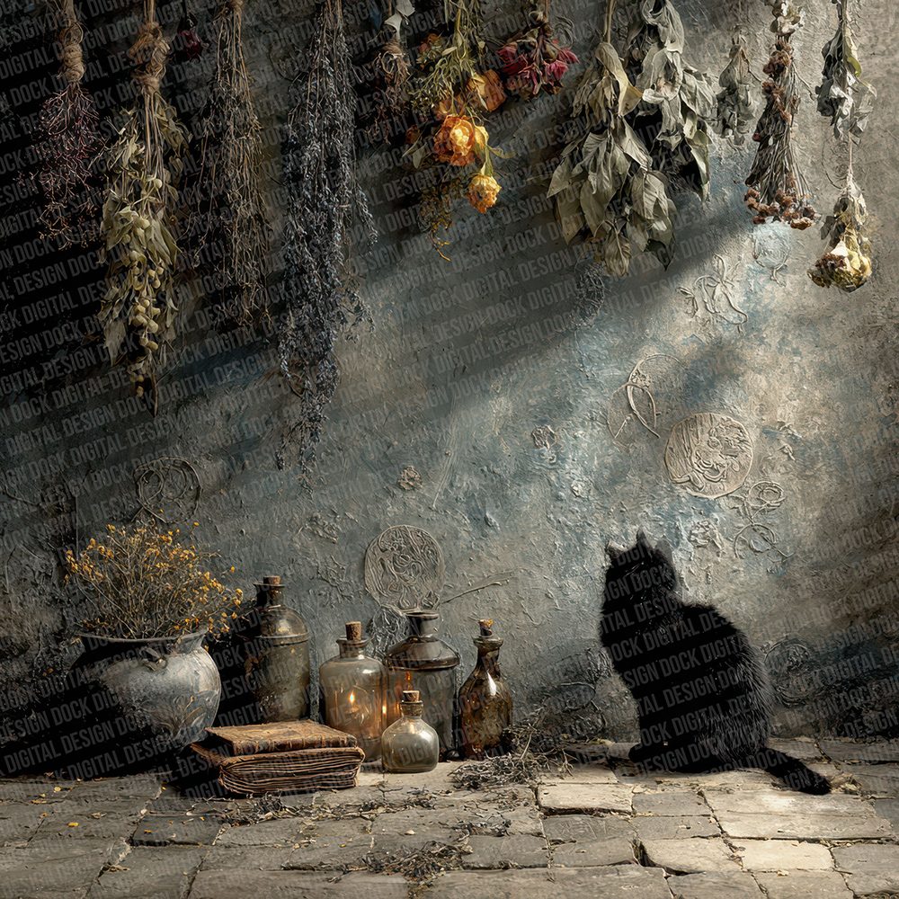 Witch Cat Spellroom Digital Paper Pack (DDD007746)