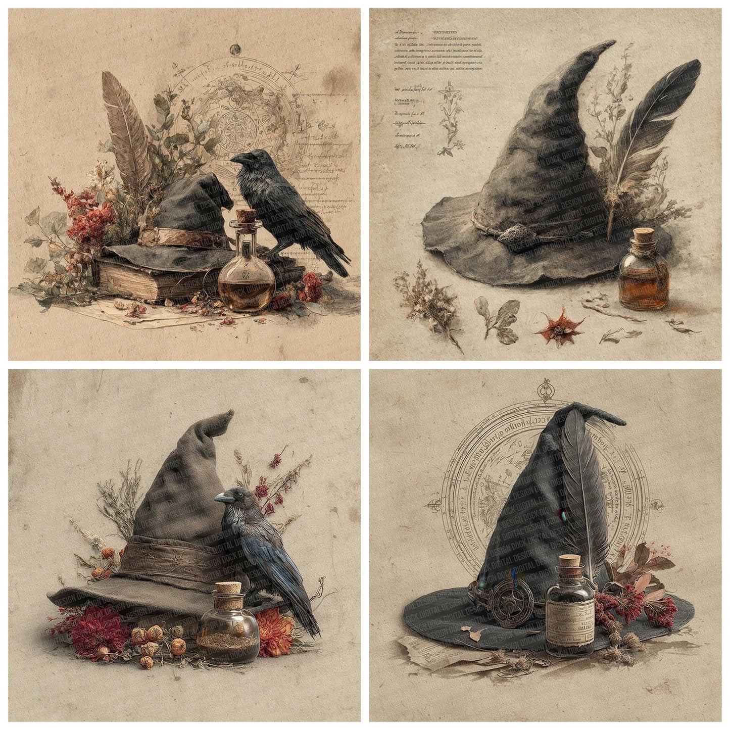 Witch Parchment Artefact Digital Paper Pack (DDD007747)