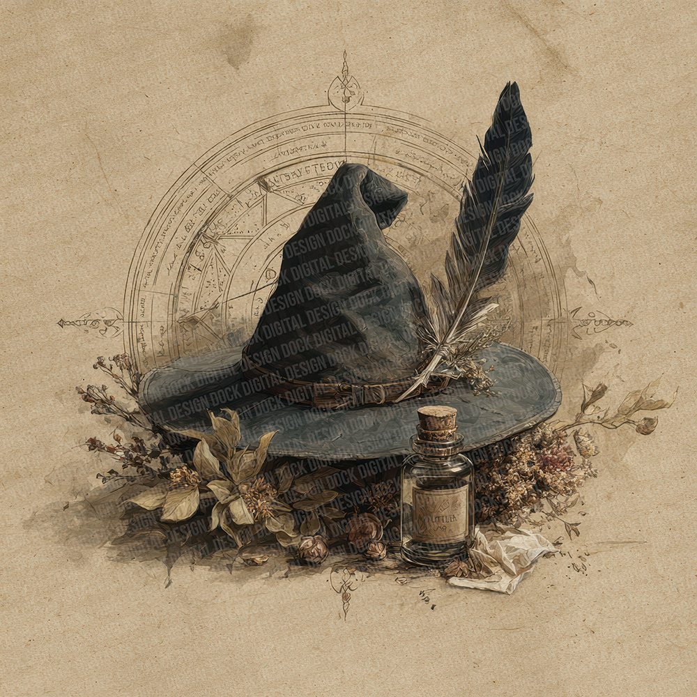 Witch Parchment Artefact Digital Paper Pack (DDD007747)