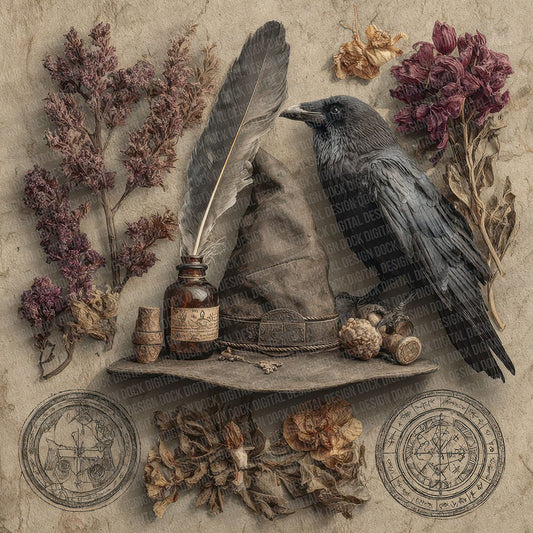 Witch Parchment Artefact Digital Paper Pack (DDD007747)