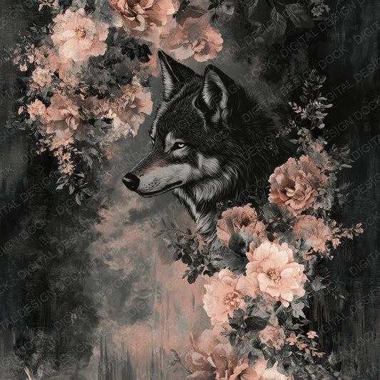 Wolf Blush Bloom Digital Paper Pack (DDD004445)