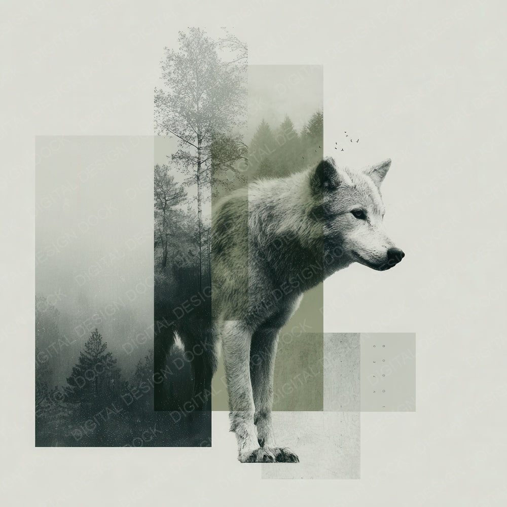 Wolf Forest Moodboard Digital Paper Pack (DDD004446)