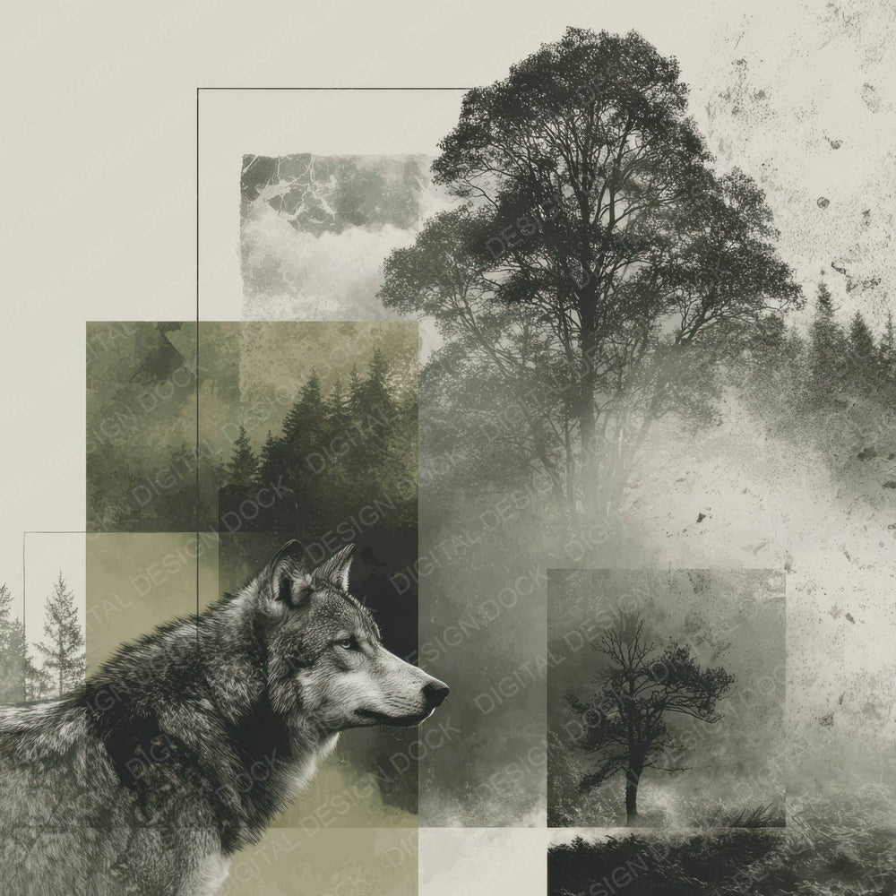 Wolf Forest Moodboard Digital Paper Pack (DDD004446)