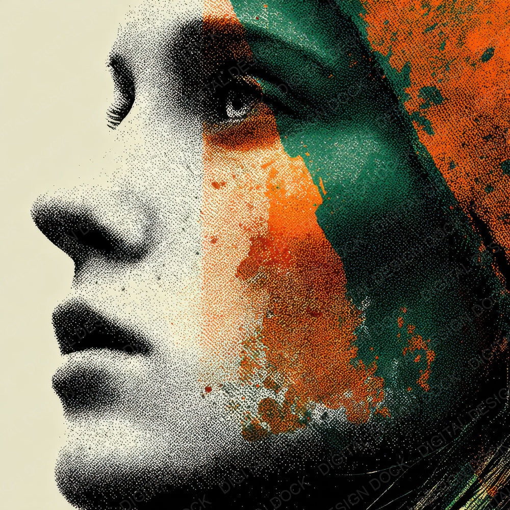 Woman Ireland Face Print Digital Paper Pack (DDD004453)