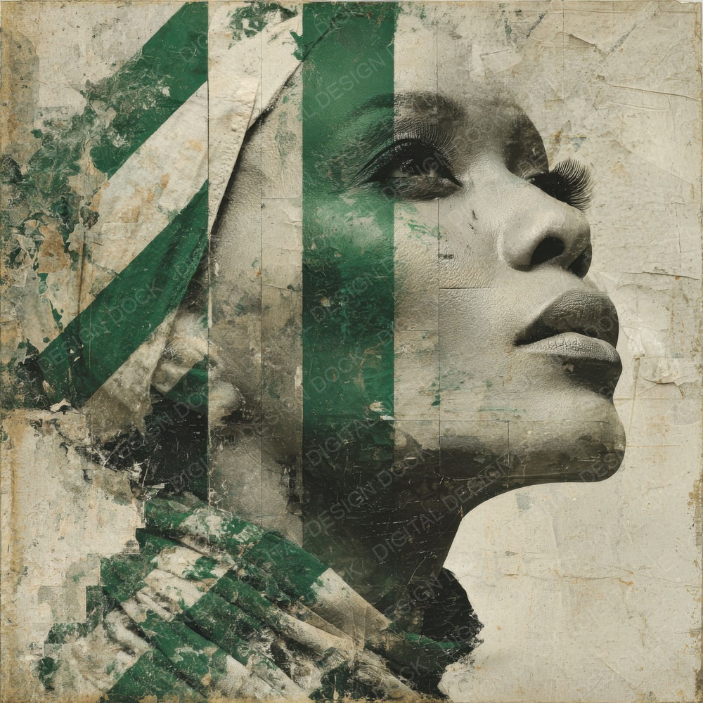 Woman Nigeria Face Print Digital Paper Pack (DDD004456)