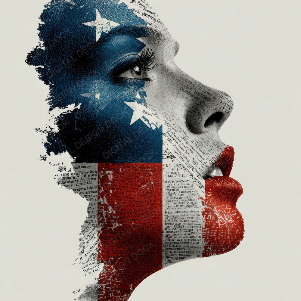 Woman USA Face Offset Digital Paper Pack (DDD004461)