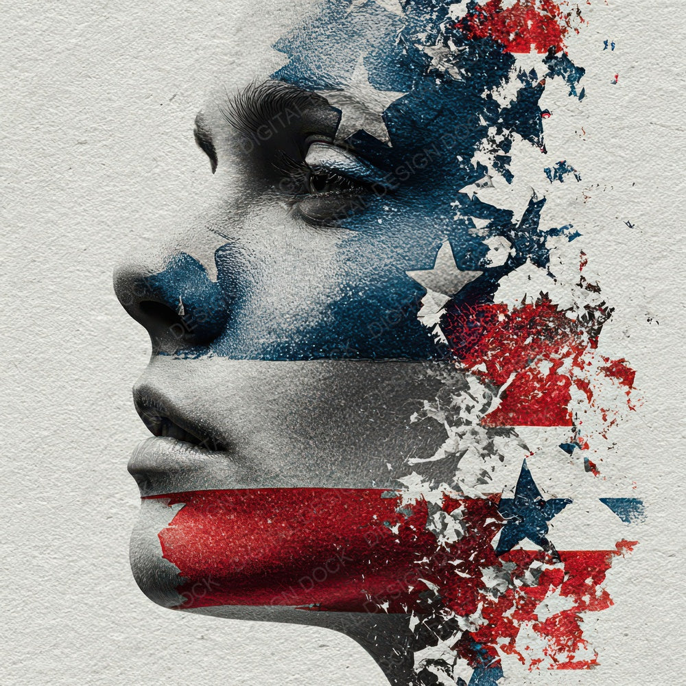 Woman USA Face Offset Digital Paper Pack (DDD004461)
