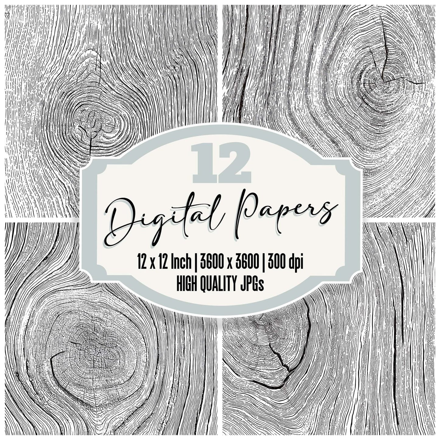 Wood Grain Lines Digital Paper Pack (DDD004462)