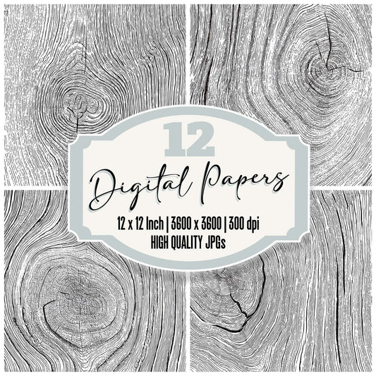 Wood Grain Lines Digital Paper Pack (DDD004462)